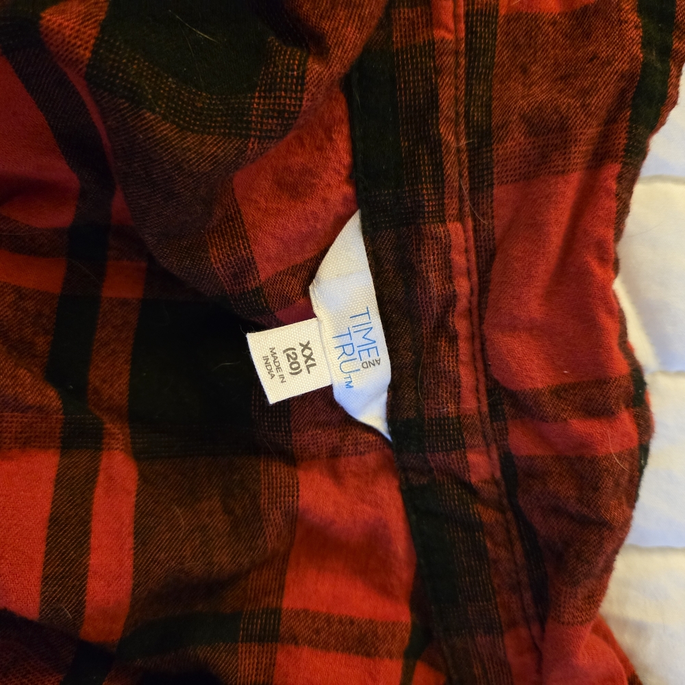 Time and Tru Red and Black Checkered Shirt